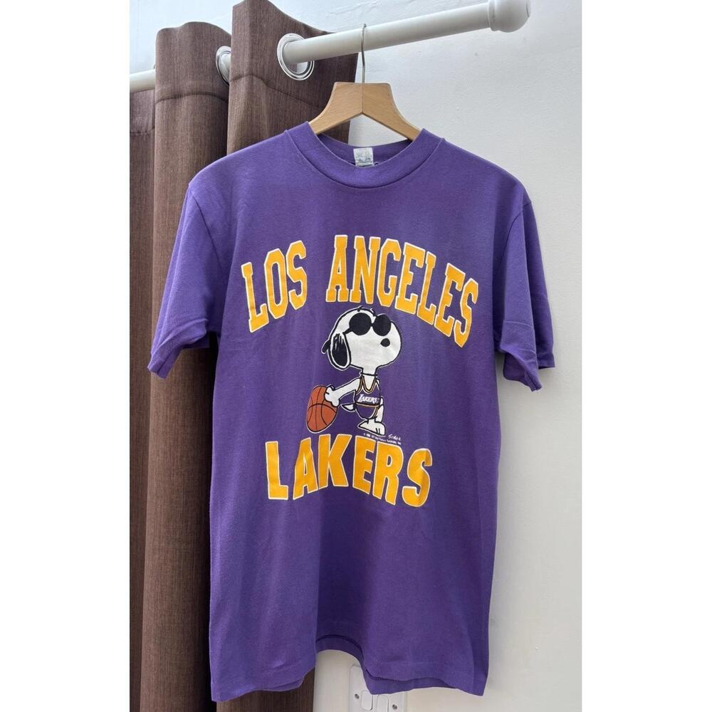 Vtg 80S Snoopy X Los Angeles Lakers 20 X 28 1987 World Champions T Shirt